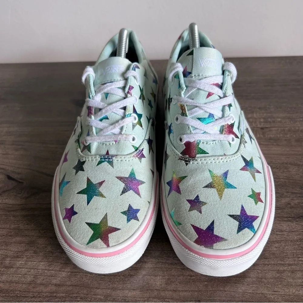 Vans Doheny Stars Dusty Aqua / White Missy Shoes Size 5 #534 - Image 2