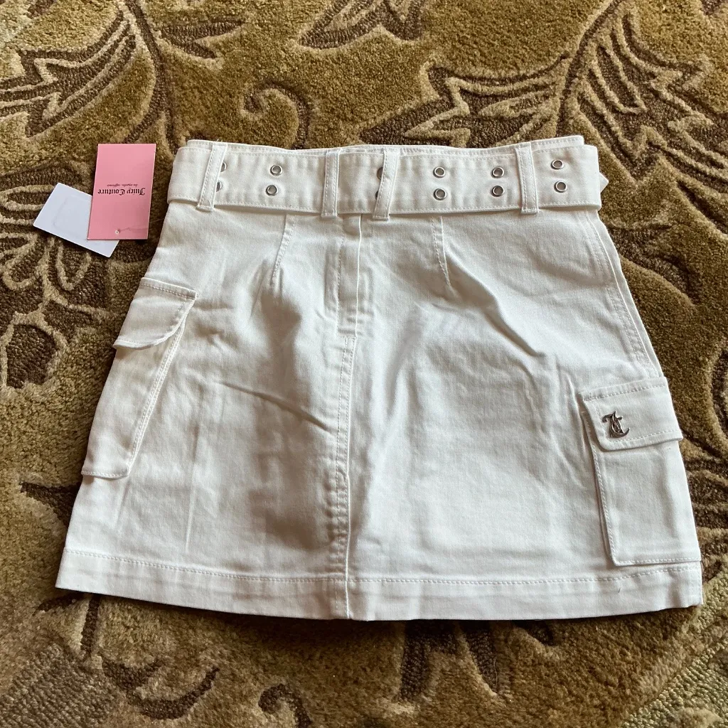 Juicy Couture Cargo Miniskirt in White Sz 26 NWT - Image 6