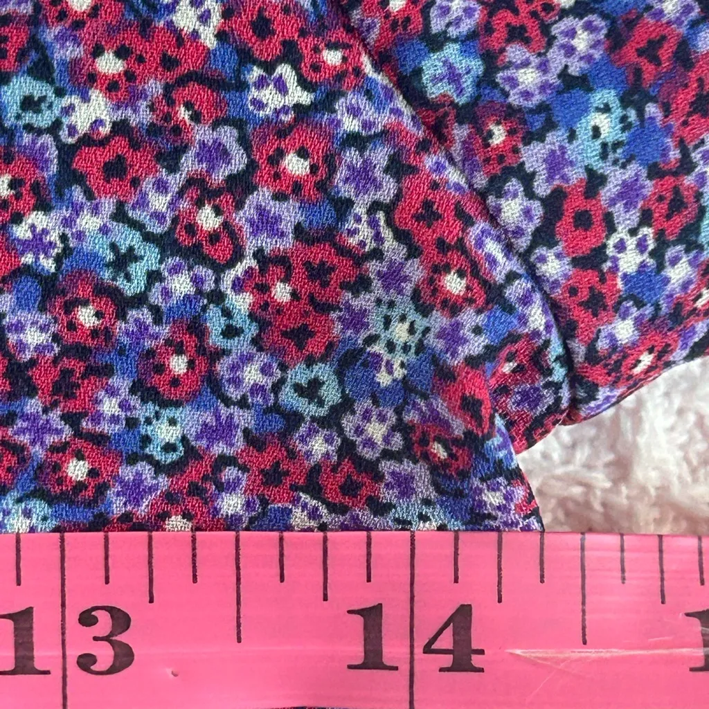 Abercrombie & Fitch purple floral corset lace-up open back cottagecore mini XS - Image 10