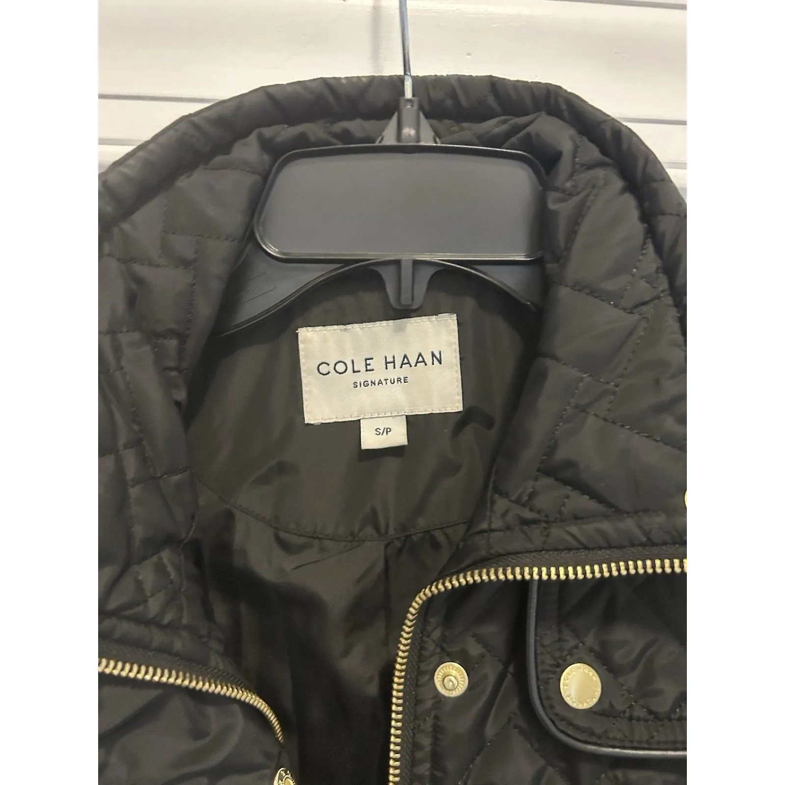 Cole Haan Women's Size Small Quilted Black Coat Jacket Warm Cozy City Classic - Image 3