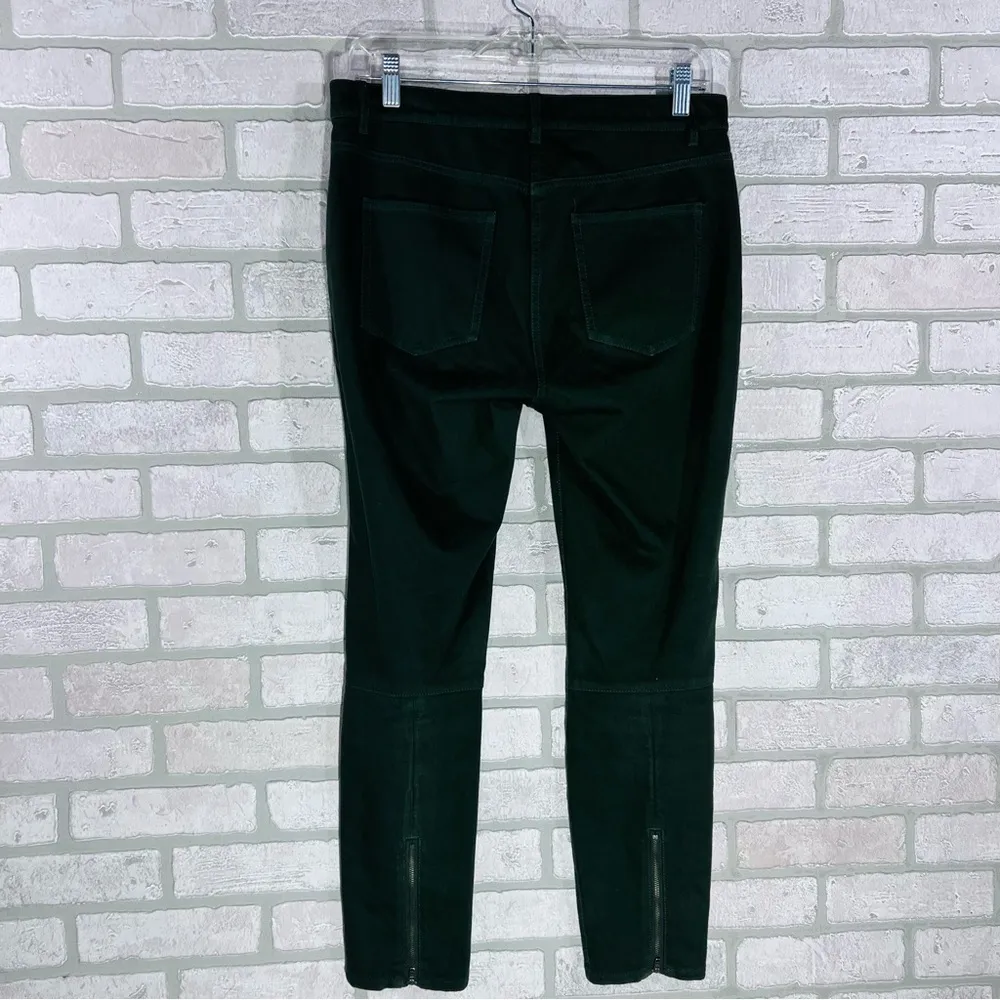 J. McLaughlin Baxter Zip Ankle Dark Green Skinny Jeans Size 6 - Image 3
