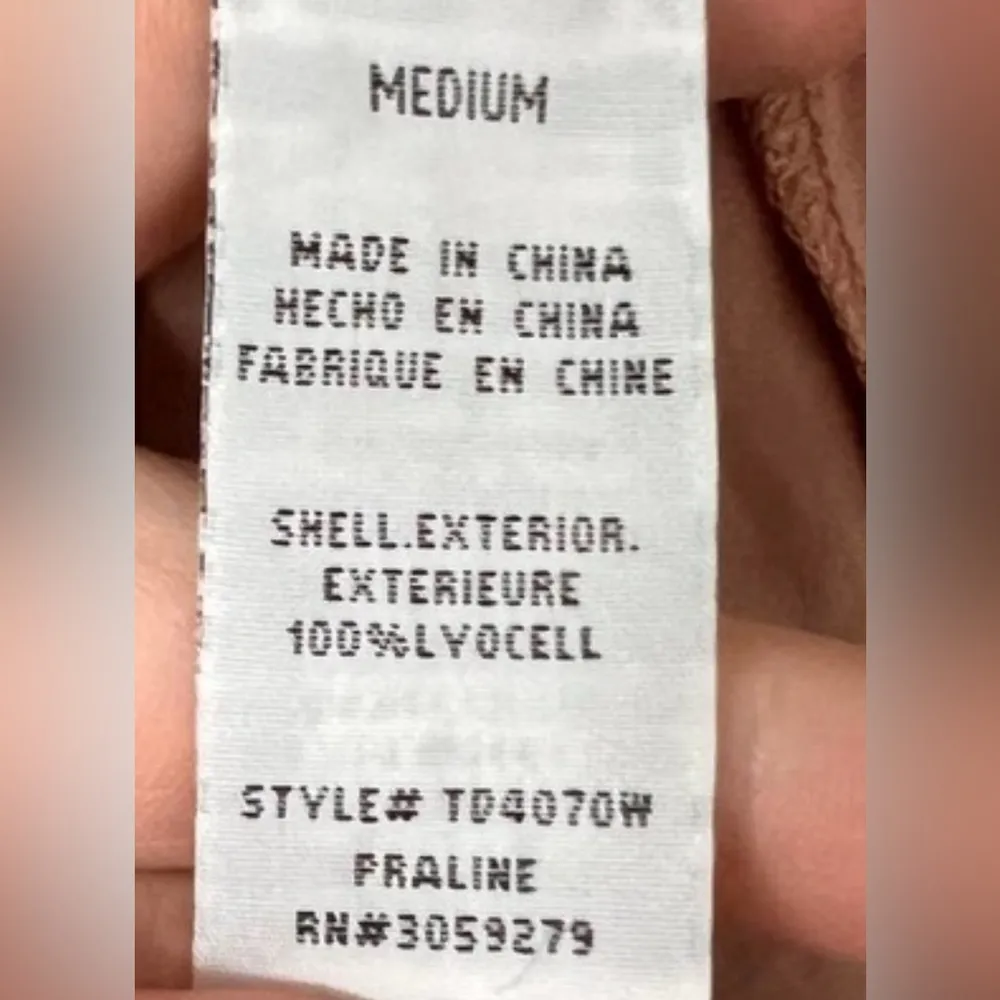 Thread + Supply Terracotta Button Front Shirt Dress Pockets Lyocell Size Medium Pink - Image 5