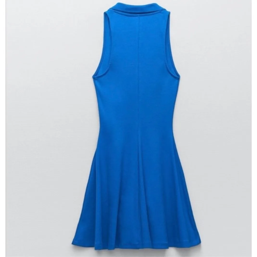 ✨ZARA Lapel Collar Ribbed Royal Blue Sz Large Dress✨ - Image 7
