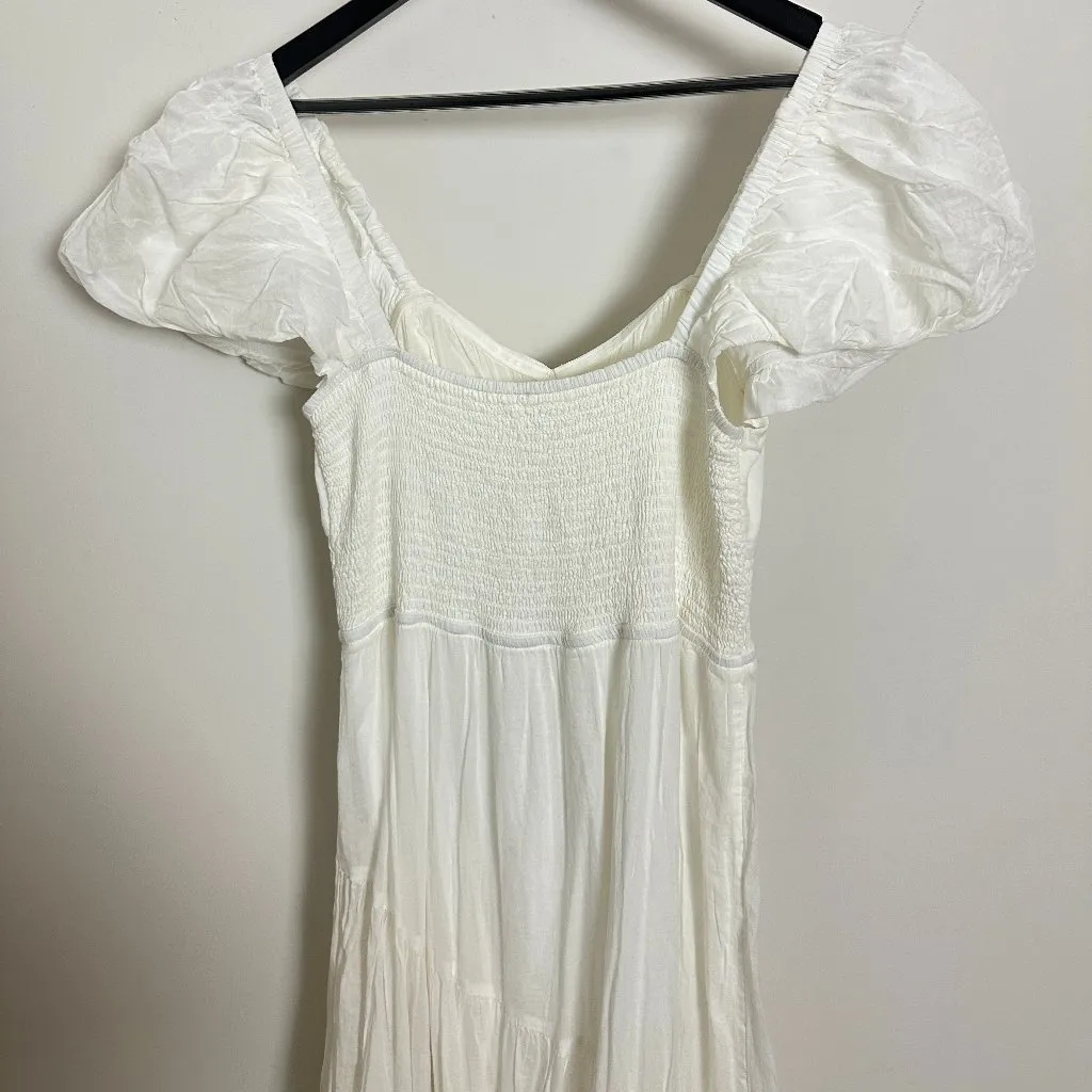FREE PEOPLE Short Sleeve Sundrenched Maxi Dress in Whisper White Size Large - Image 8