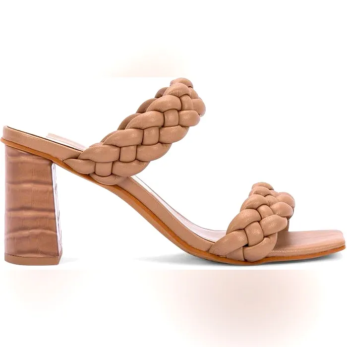 Dolce Vita Paily Braided Sandal Chunky Heel Women's 9.5 Tan‎ Faux Leather NEW Tan - Image 3