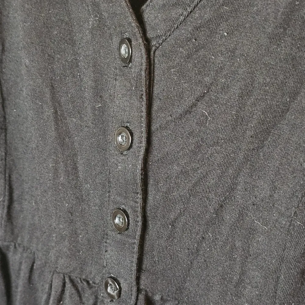 Torrid Super Soft Knits Size 0 Black Peplum Top With Tie Sleeves - Image 4