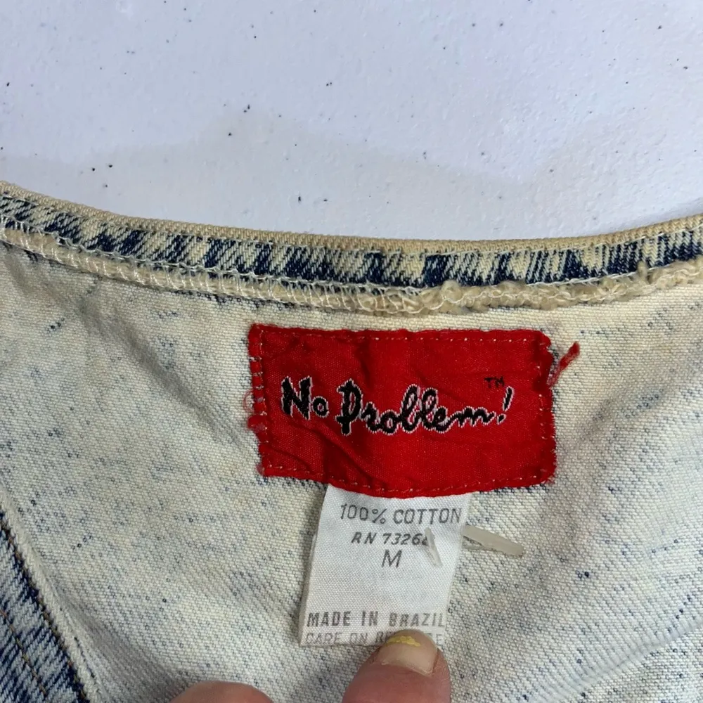 Vintage Denim Gemmed Button Down Vest Blue Size M - Image 6