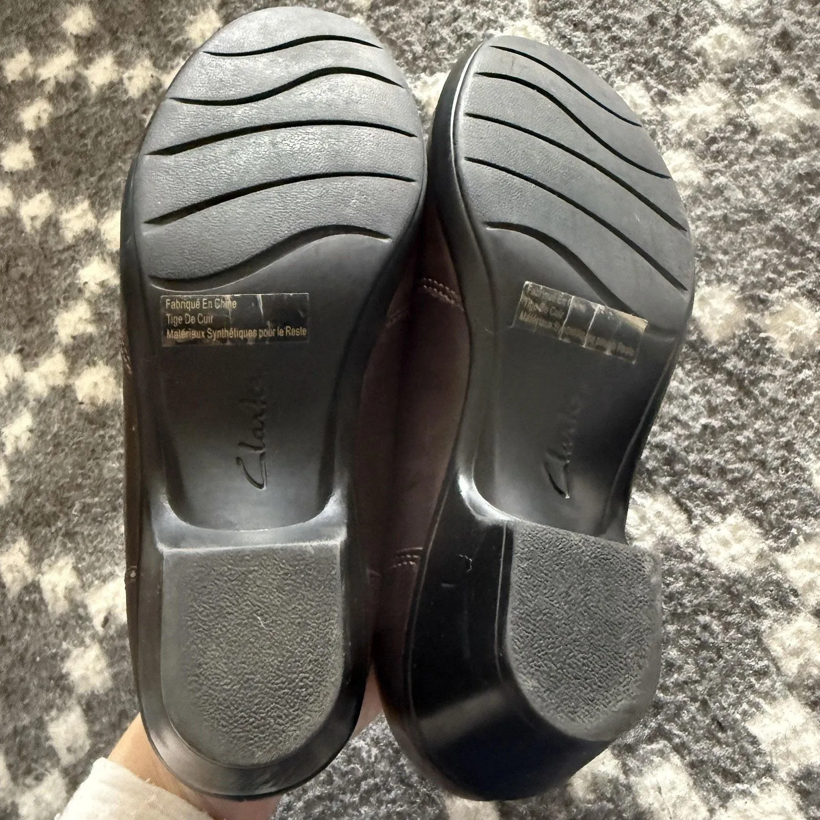 Clarks Bendables Shoes Womens‎ Size 8M Brown Leather Slip On Heel Comfort Zipper - Image 9