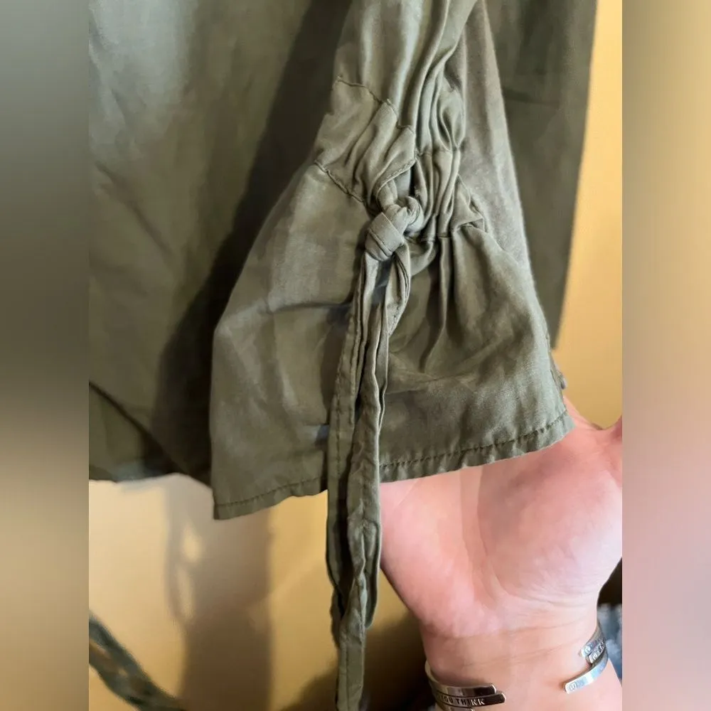 Zara olive green top with side ties - Image 6