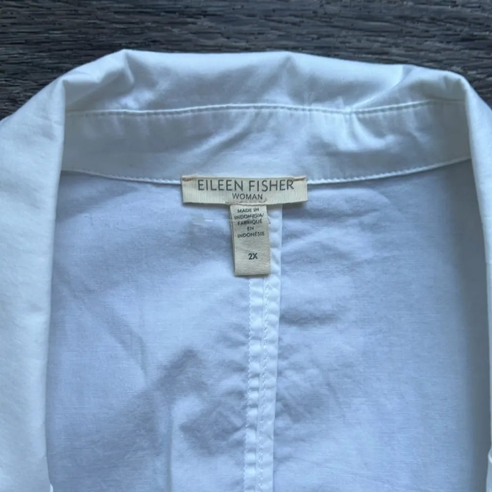 Eileen Fisher White Blazer 2X Organic Women’s Plus size Cotton Casual - Image 9