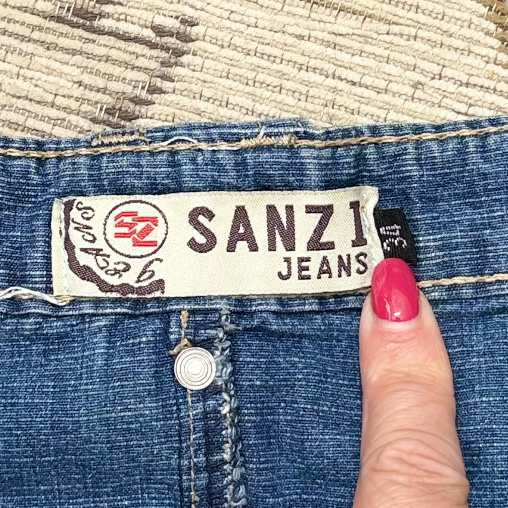 Sanzi Jeans Y2K Denim Skirt Maxi Flare 34 16 18 Blue - Image 6