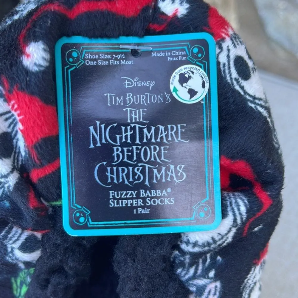 Disney Nightmare Before Christmas fuzzy slipper socks (shoe size 7-9.5) NEW - Image 3