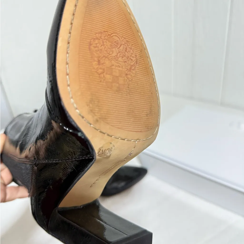 Vince Camuto Shiny Black Heeled Boots - Image 5