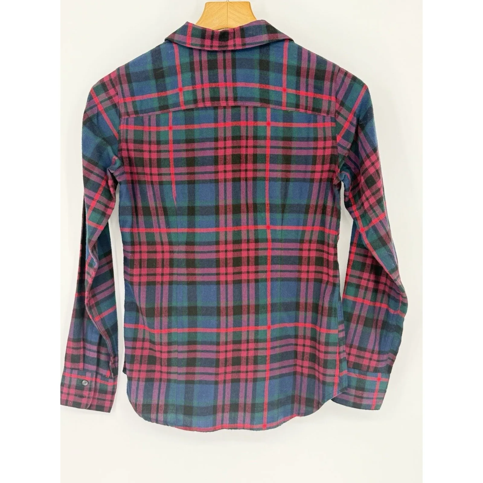 Eddie Bauer Plaid 100%‎ Cotton Long Sleeve Forest Flannel Womens XS Lot Soft - Image 4