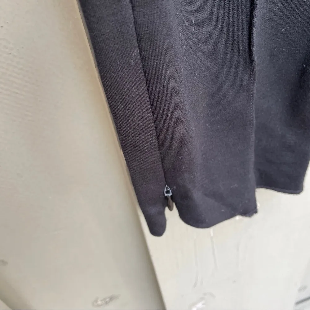 Talbots Black Elastic Waist Rayon Nylon Knit Blend Straight Leg Zip Cuff Size L - Image 9