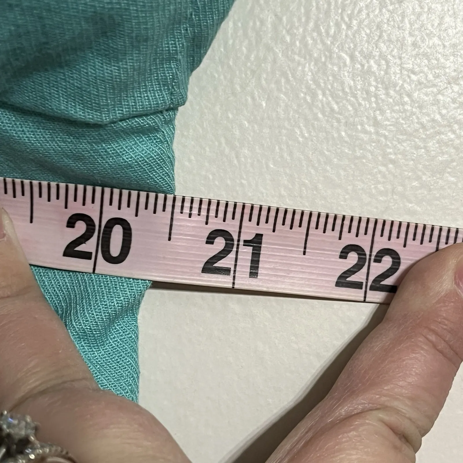 RQT Women's Blue Teal Linen Blend Lined Button Front Blazer Jacket Size Large - Image 4