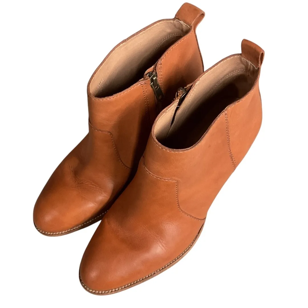 Madewell Women's The Brenner Ankle Boots Brown Leather Block Heel Size‎ 8.5 - Image 6