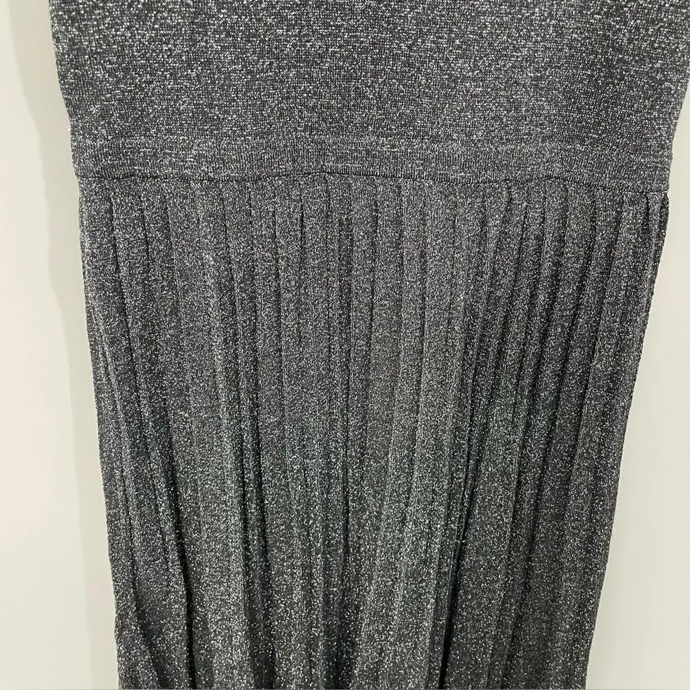 NWT Kate Spade Metallic‎ Knot Sweater Dress Star Bright Dark Silver Sz LARGE - Image 12