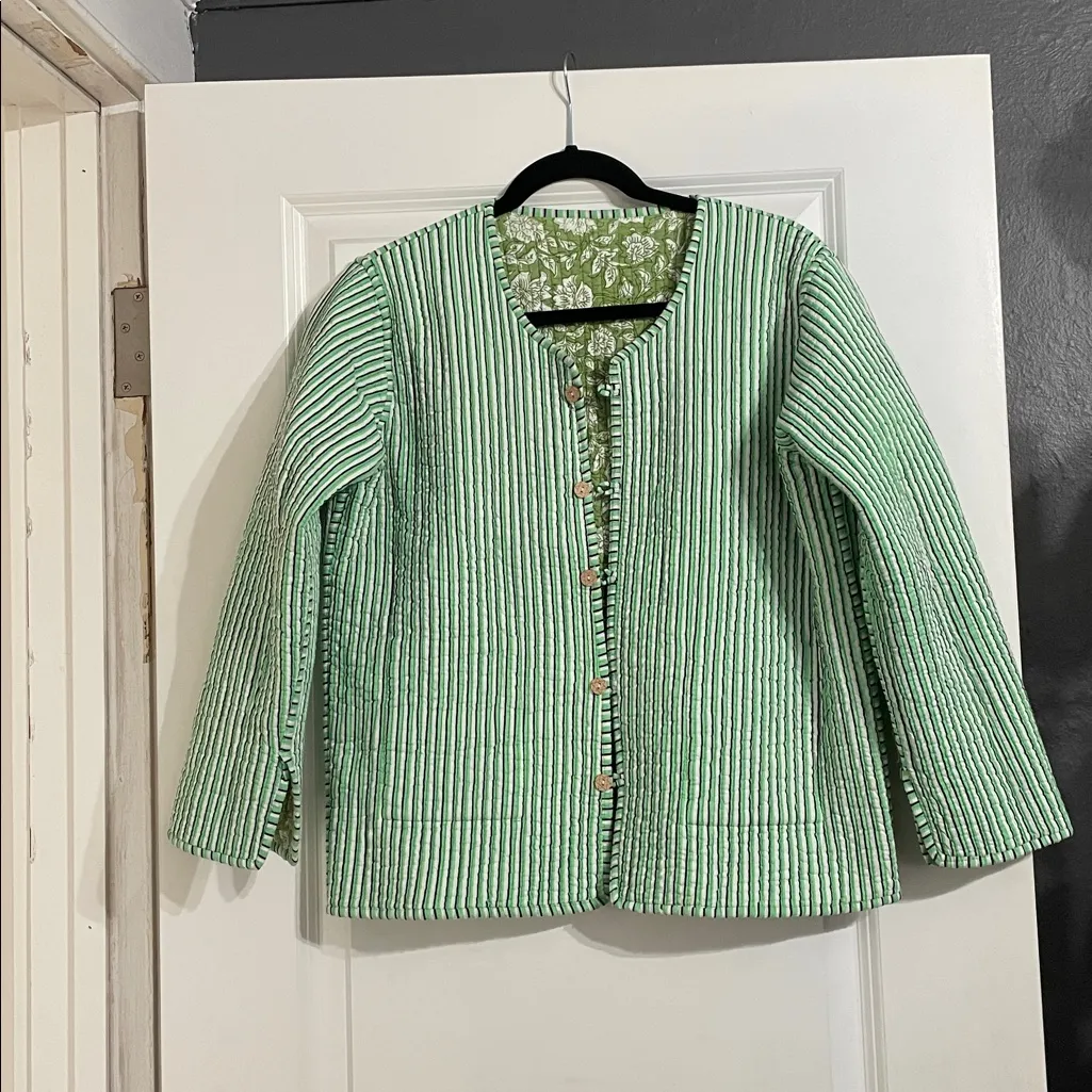 Bohemian Reversible Quilted Kantha Jacket Size Medium/Large - Image 2