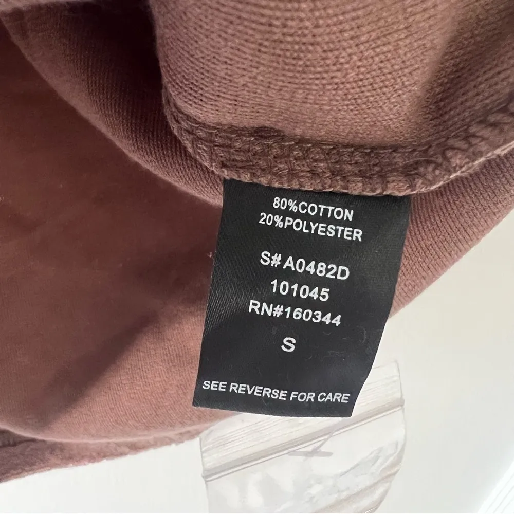 Isalis Brown French Terry Collared Button Down Long Sleeve Ruched Mini Dress NWT - Image 5