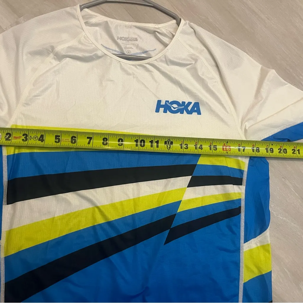 HOKA Blue and White Shirt Size M - Image 6