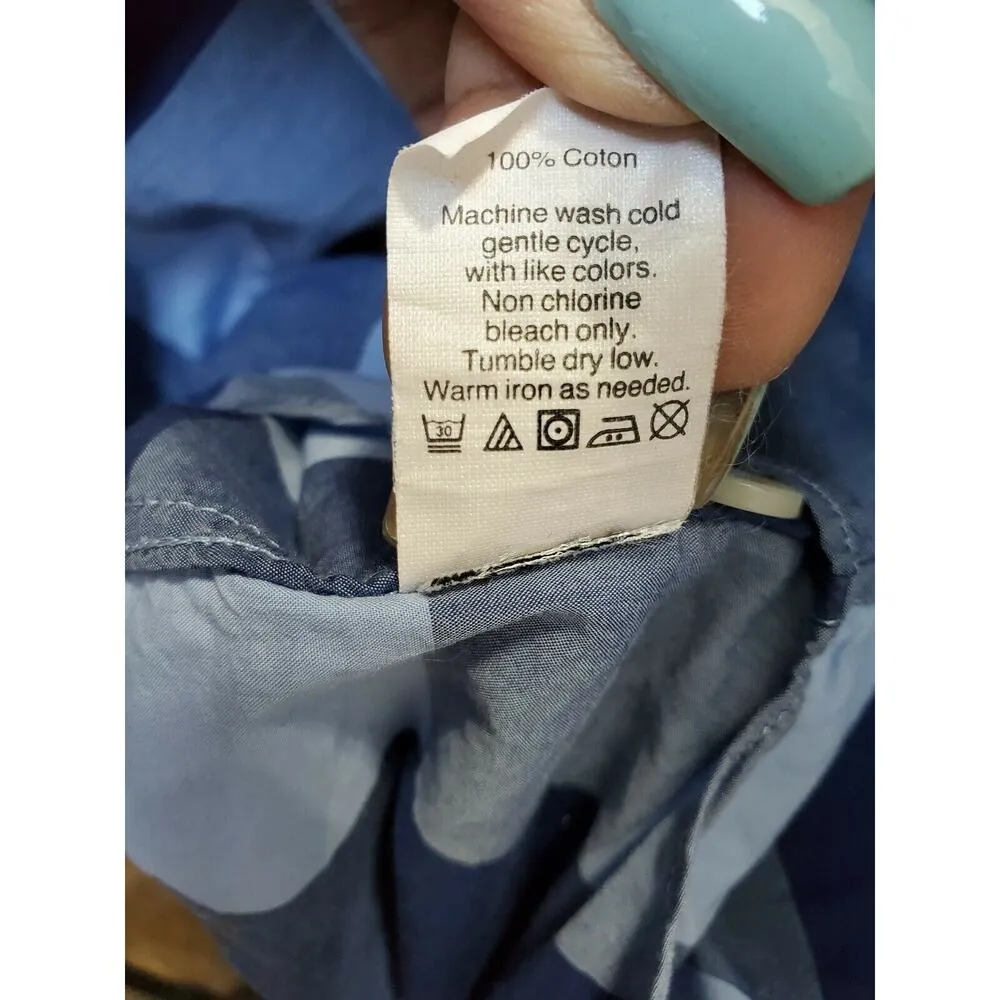 J. Crew Women's Blue Cotton Long Sleeve Collared Button Down Casual Shirt Size M - Image 9