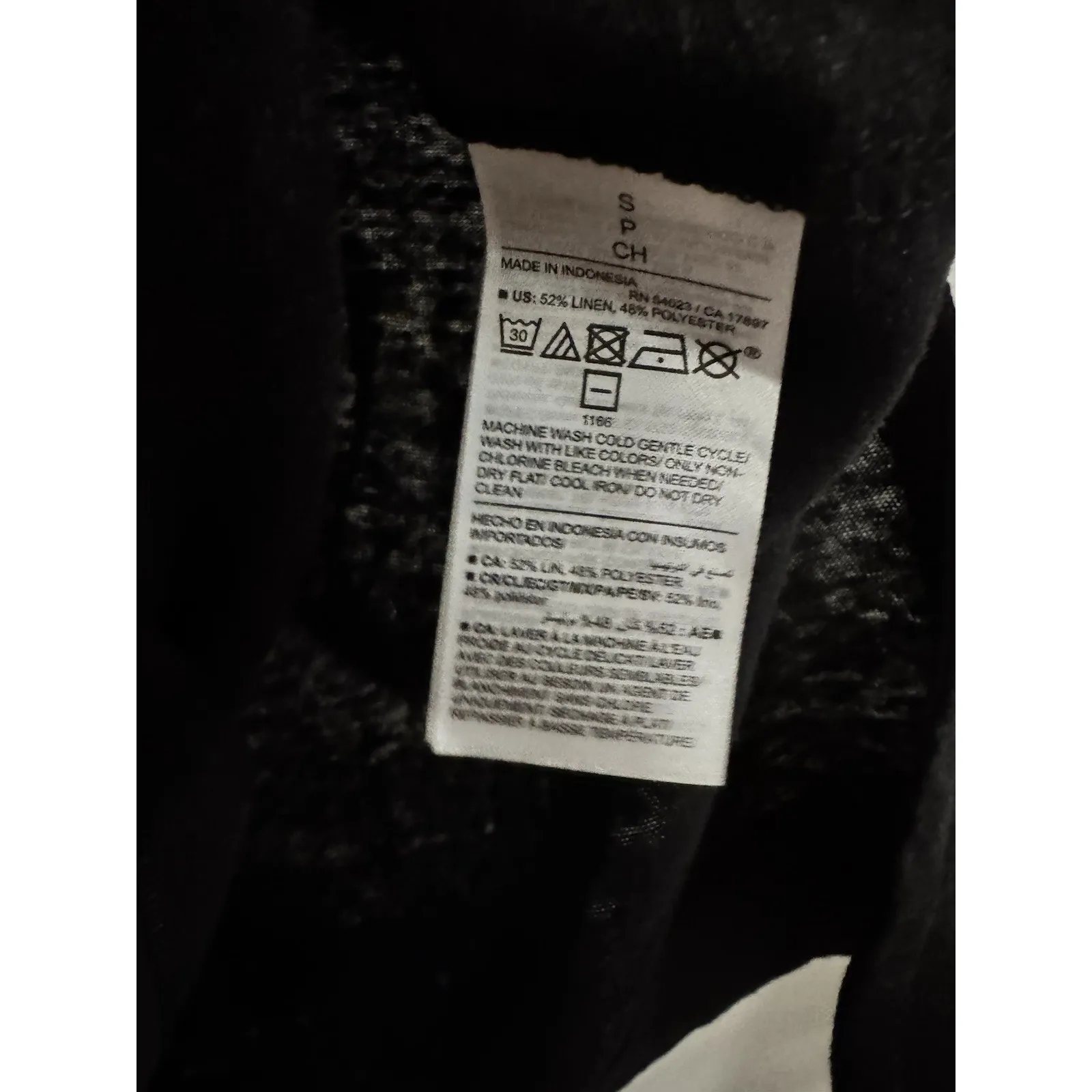 NWT Old Navy Black Linen Blend V Neck Oversized Short Sleeve TShirt Womens Small - Image 6