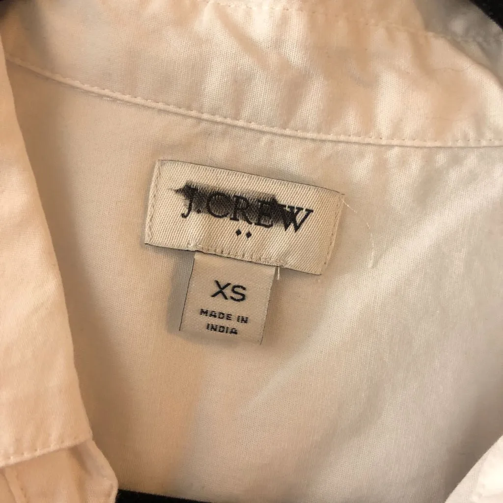 J Crew Short-Sleeve Poplin Popover Top Cotton Stretch White XS - Image 7