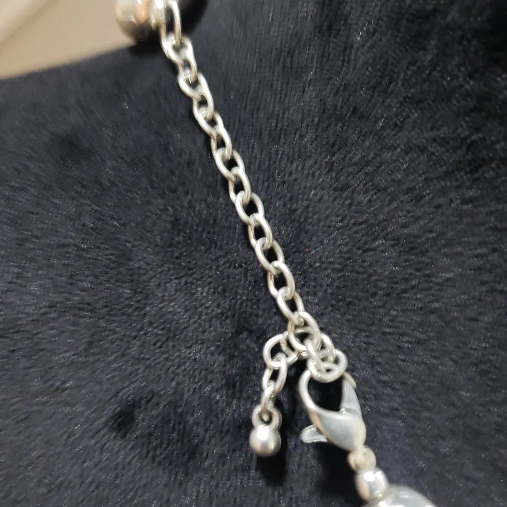 Women's Multicolor Round Twisted Beaded with Lobster Clasp Necklace Silver - Image 6