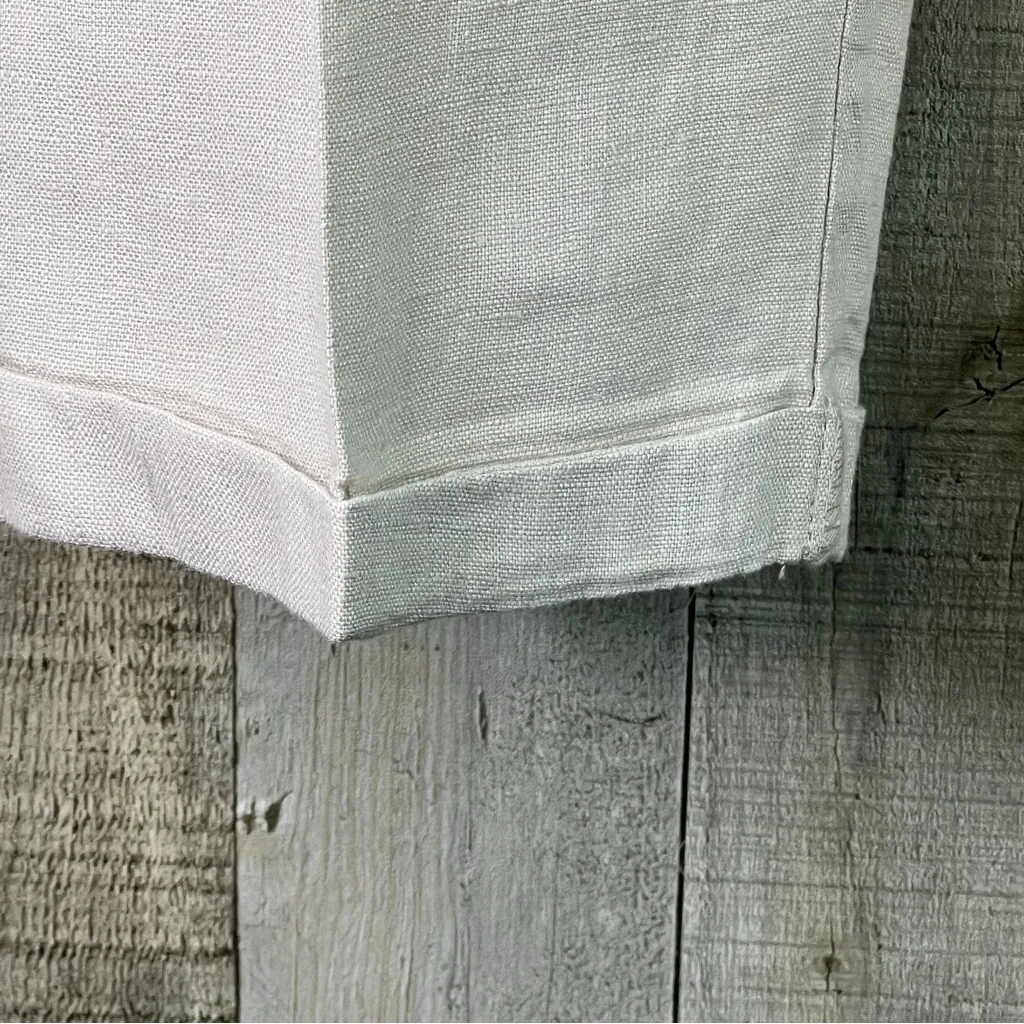 For Cynthia Woman Size 1X 100% Linen Tan Stretch Waist W/Pockets Cuffed Capri’s - Image 6