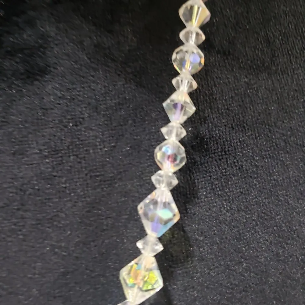 Women's Classic Round Beaded Crystal Choker Stylish Necklace White - Image 4