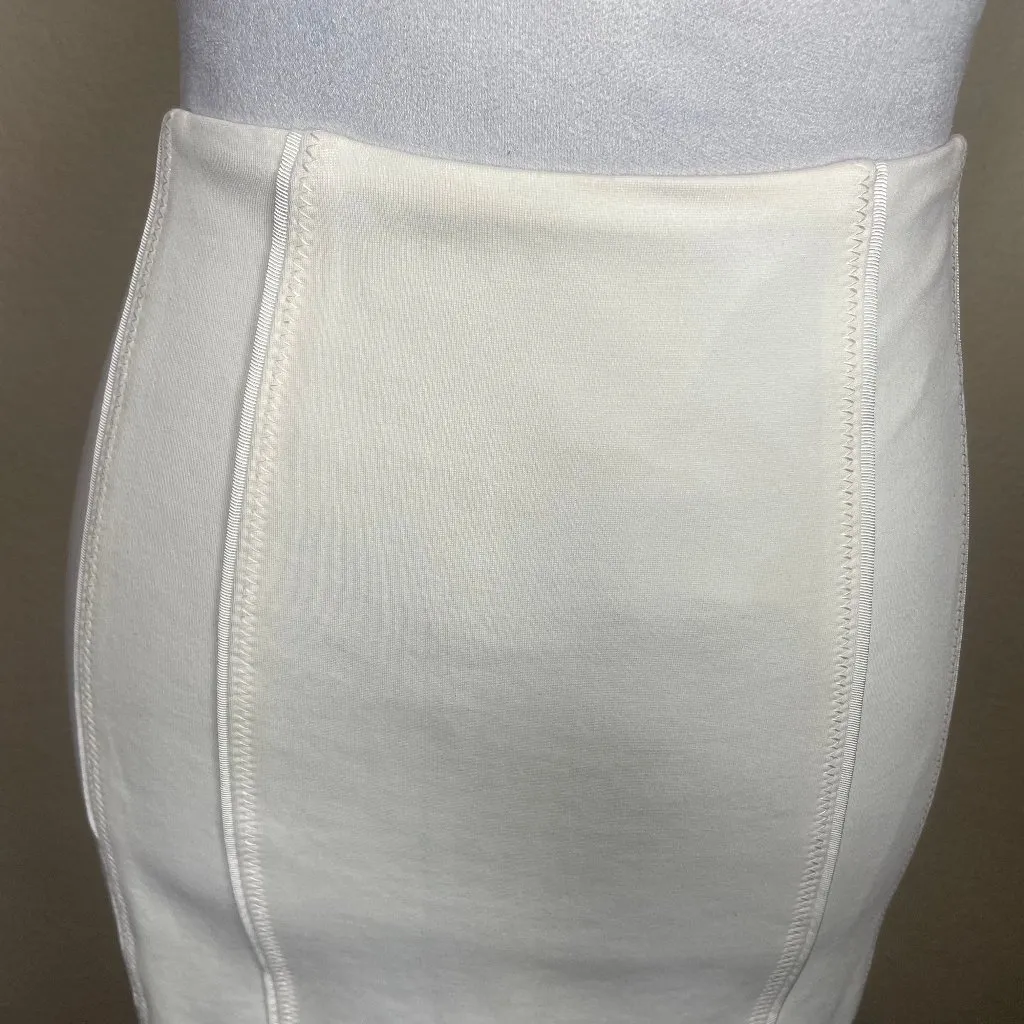 White House Black Market Cream Accent Lined Pencil Skirt Sz 00 Sophisticated - Image 2