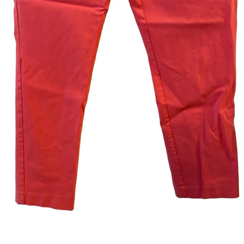 Mario Serrani Women's Salmon Pink  Skinny Ankle Pants Size 8 Casual - Image 4