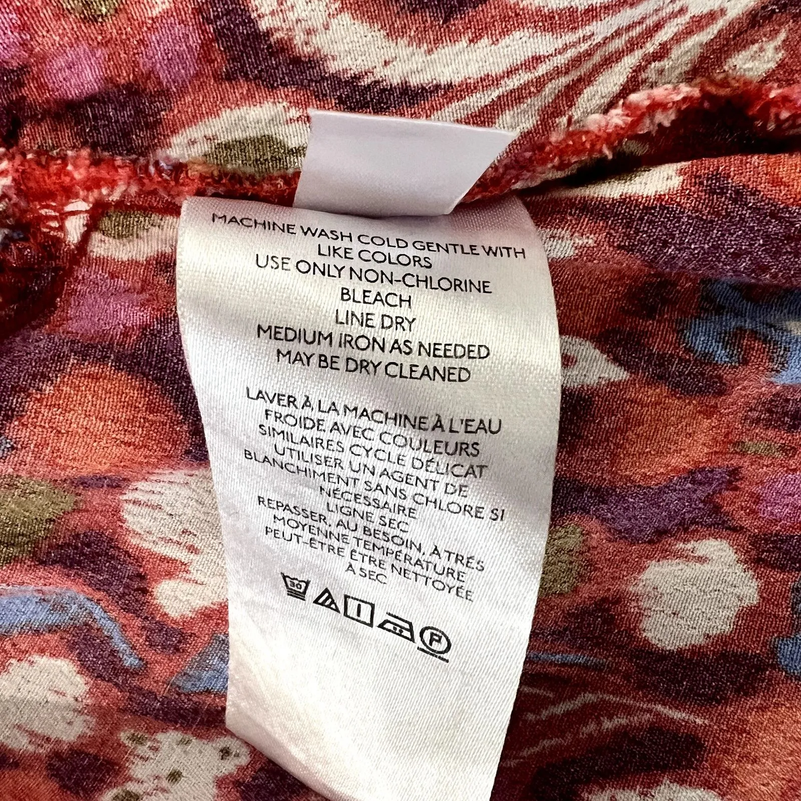 Anthropologie Pink Red Blue Ruffle Flutter Sleeve Dress size S Boho Tomato Girl - Image 4