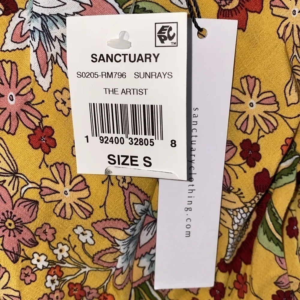 Sanctuary Jamie faux wrap high low midi skirt. Vibrant floral pattern.Size S NWT - Image 5