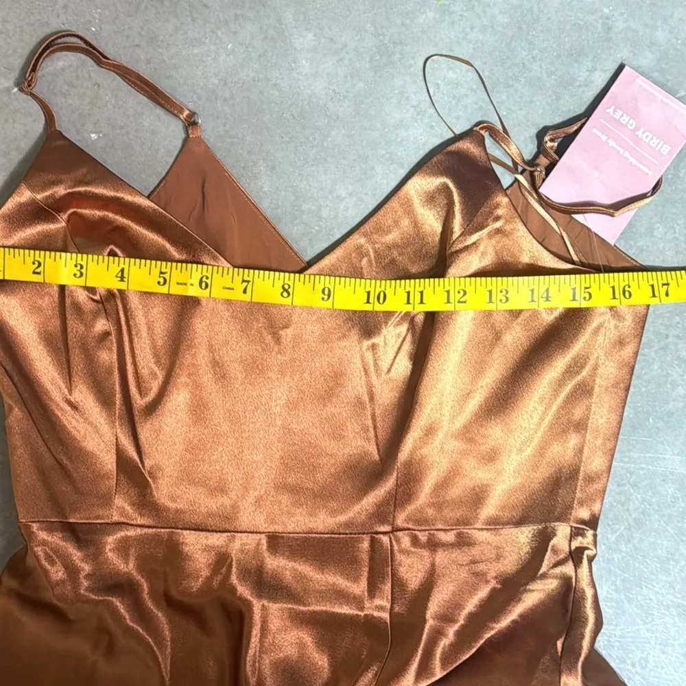 Birdy grey Jay Dress Shiny Satin Rust Sz S - Image 9