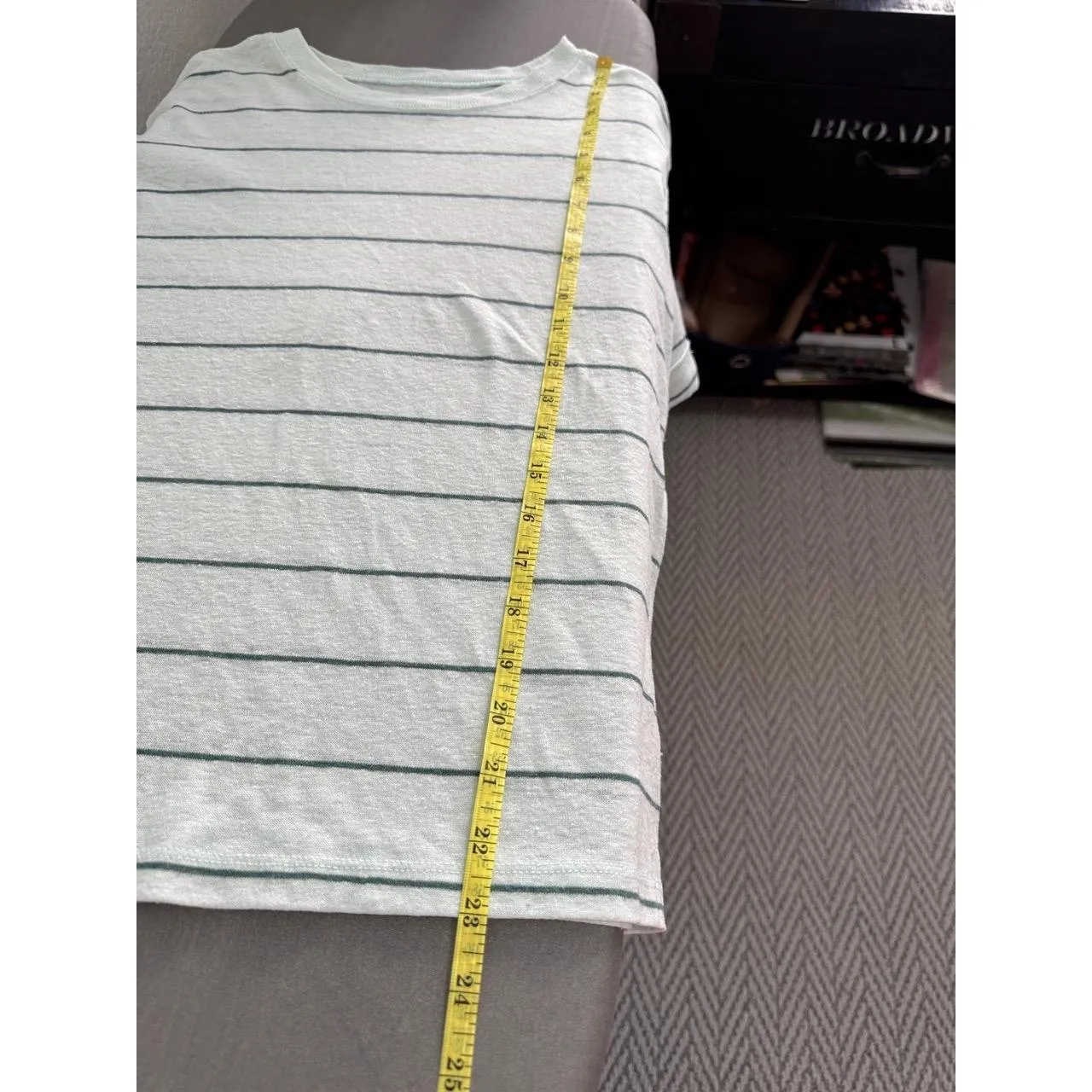 A New Day Mint Green Striped Linen‎ Blend Tee | Size Medium - Image 8
