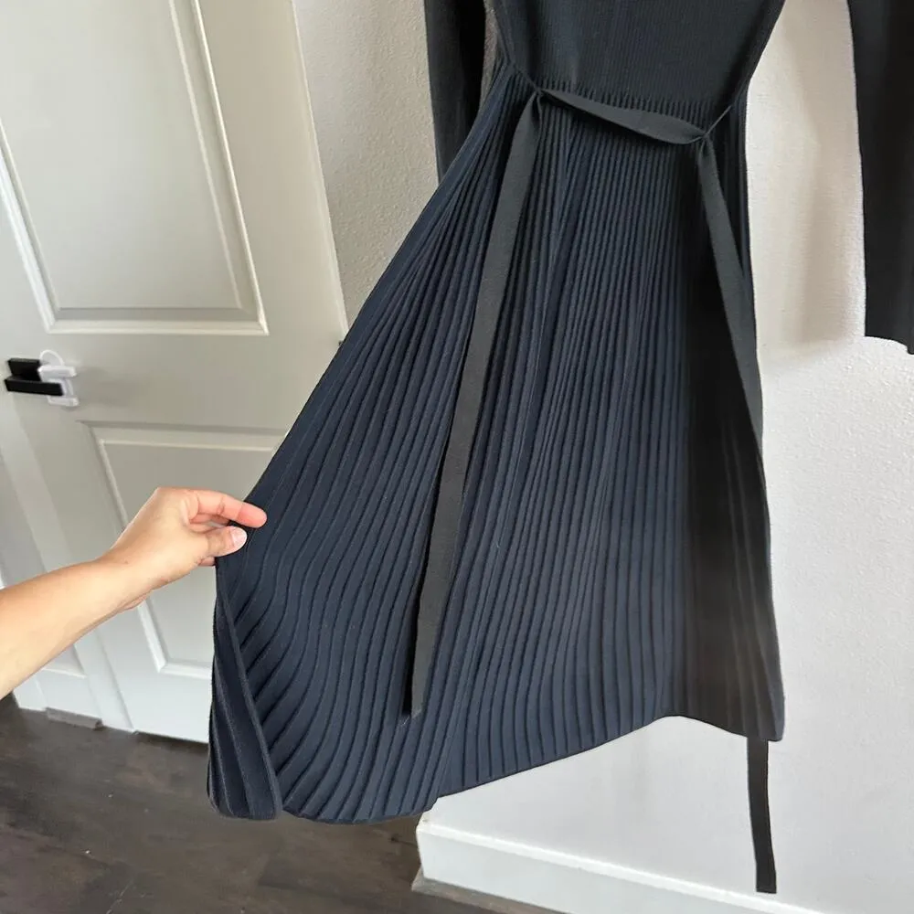 Boden Lola Knitted Midi Dress Navy, Black Plated New Size 6R - Image 3