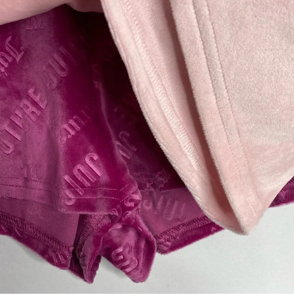 NWT 2 Pair Juicy Couture Velour Lounge Pajama Shorts Size Large Pink Rhinestone - Image 8