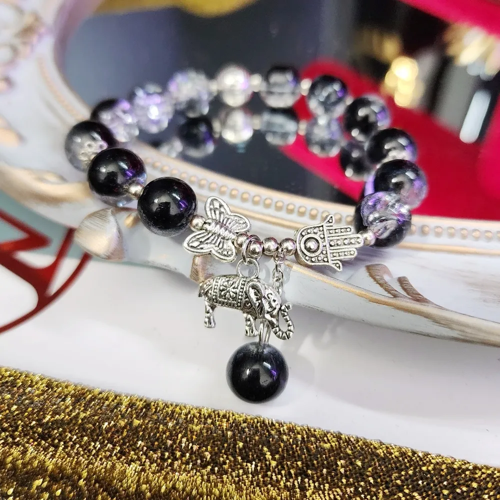 New Glass Bead Gradient Black Bracelet (Unbranded) - Image 2