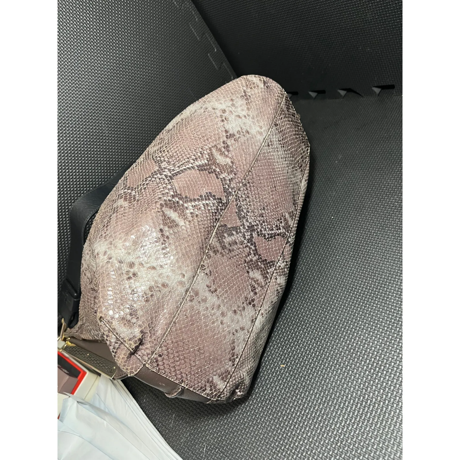 Furla‎ Womens Snakeskin Leather Shoulder Bag Purse Made In Italy Hobo Style - Image 4