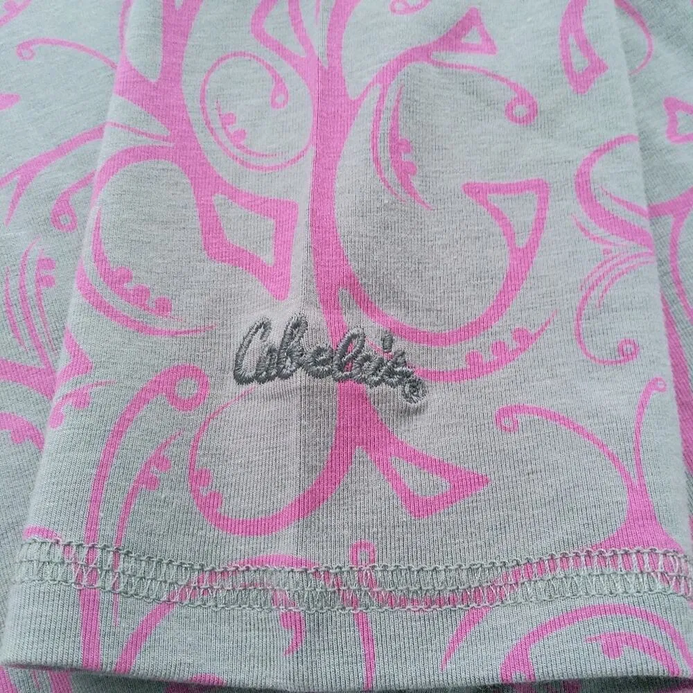 Cabelas Gray Pink Design Hooded Long Sleeve Dress Athleisure  Size XL - Image 9