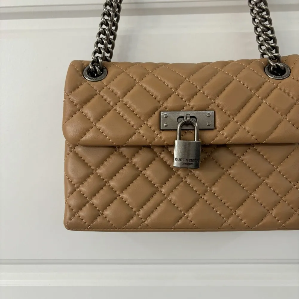 Kurt Geiger  London Mini Brixton Quilted Leather Bag Camel - Image 10