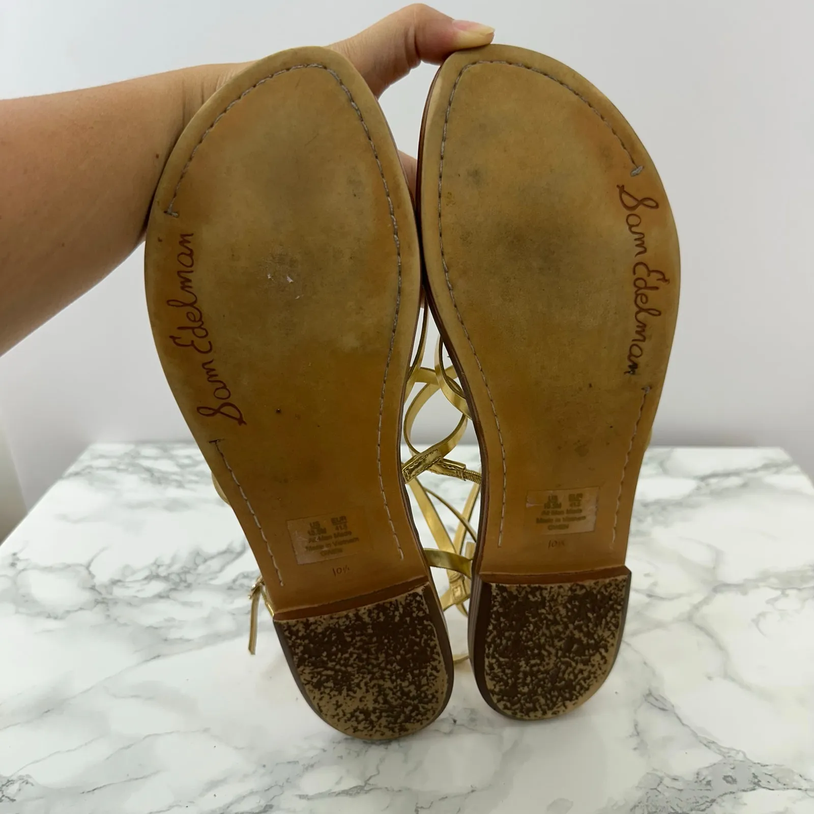 Sam Edelman 10.5 Gwen Gold Gladiator Sandal‎ - Image 7