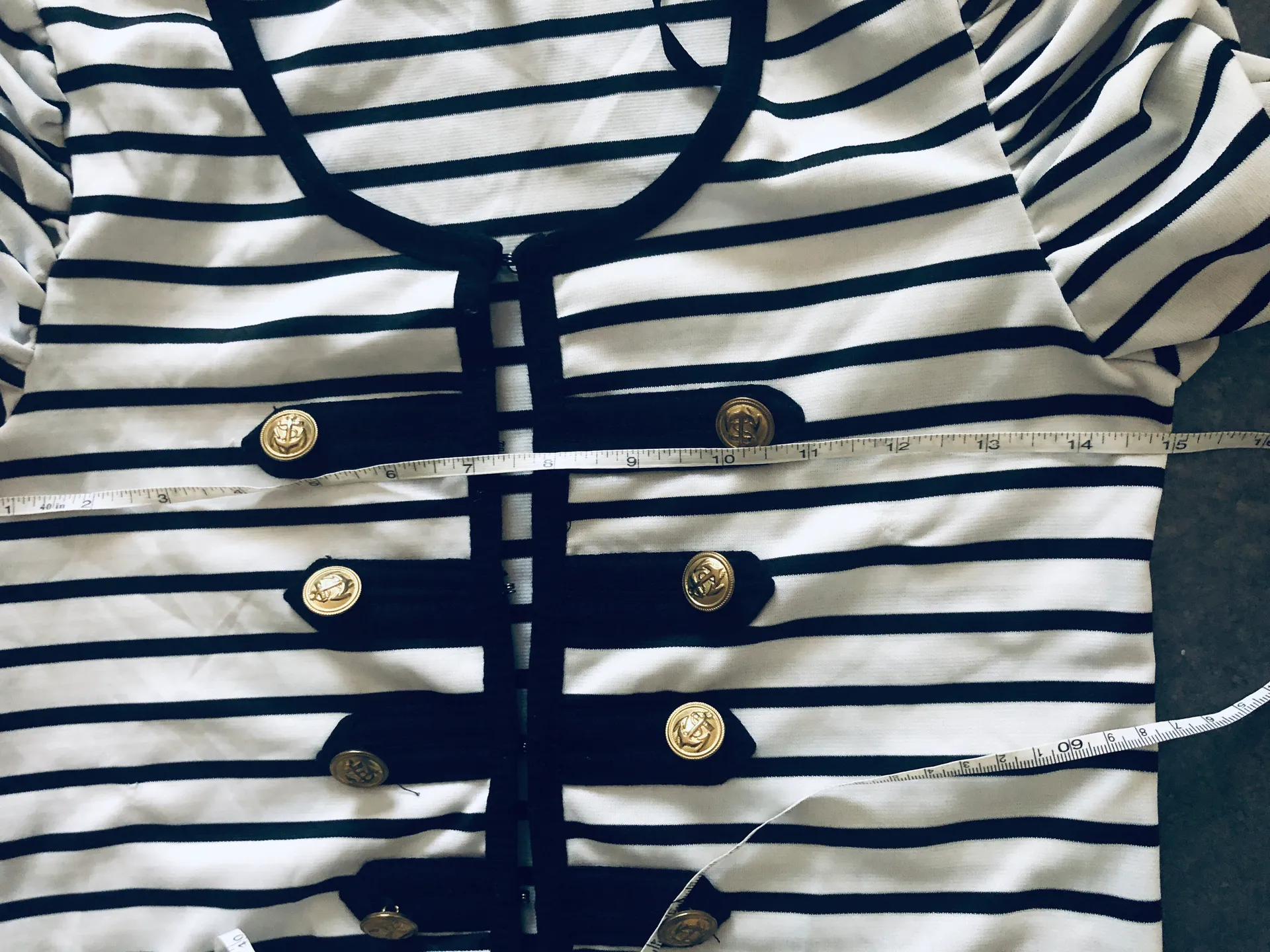 Zinga Striped Top White Size M petite - Image 5