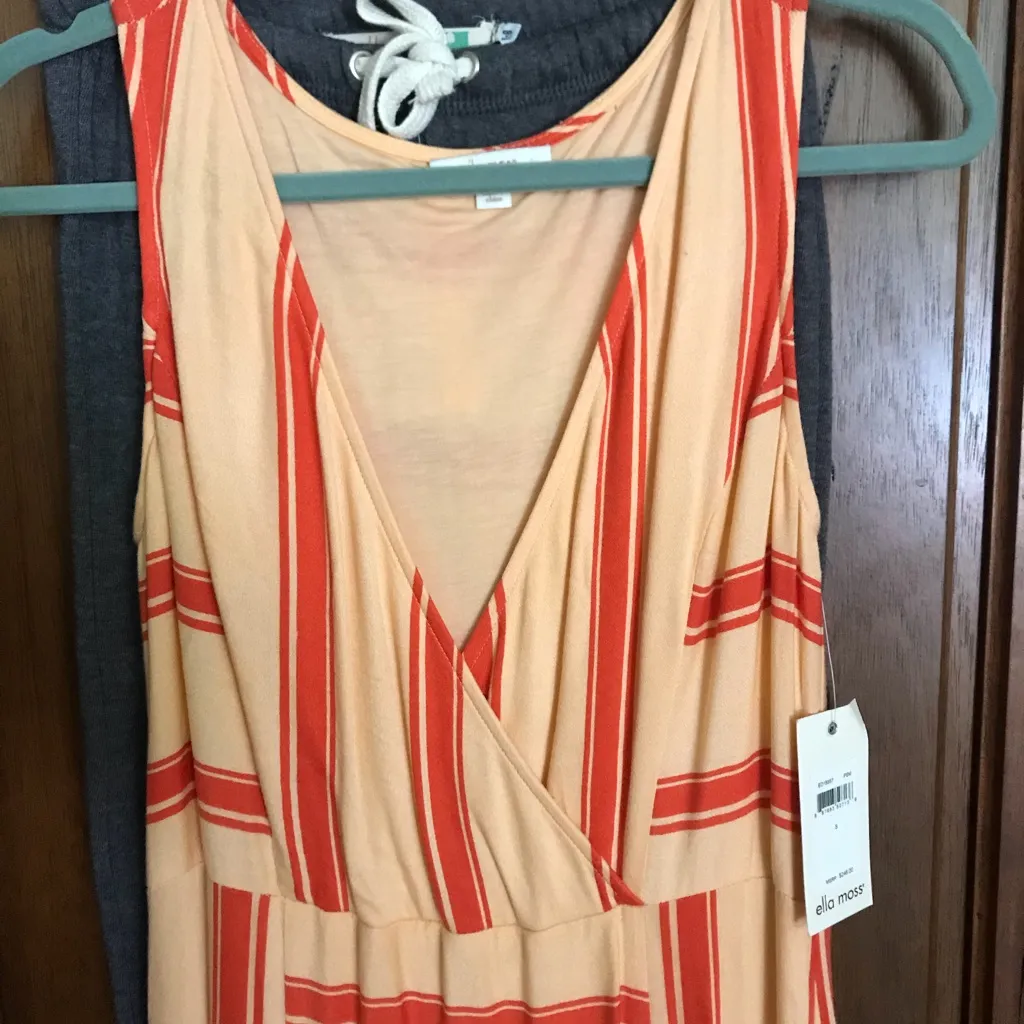 Ella Moss NWT‎ Anabel Stripe Surplice Maxi Dress - Image 4