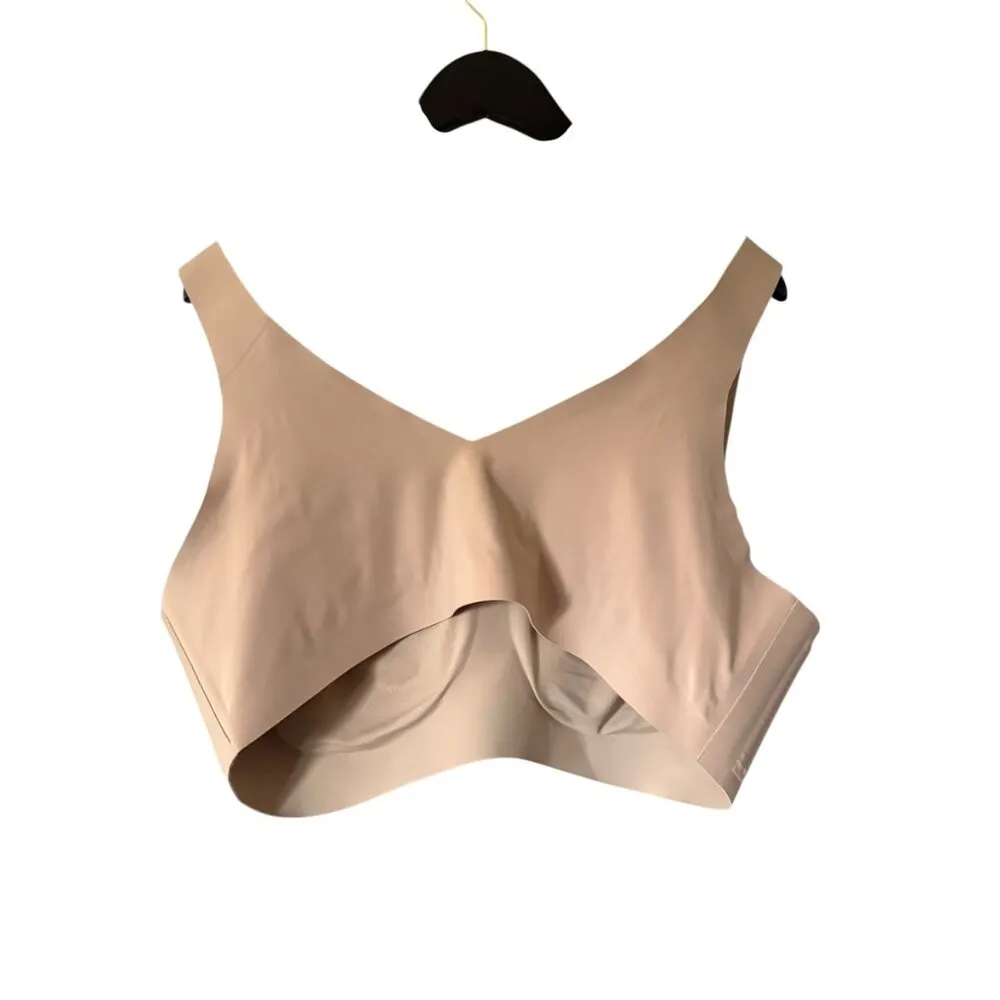 Honeylove Softform V Neck Bra Blush Size 3X Wireless Pull On Comfortable Tan - Image 2