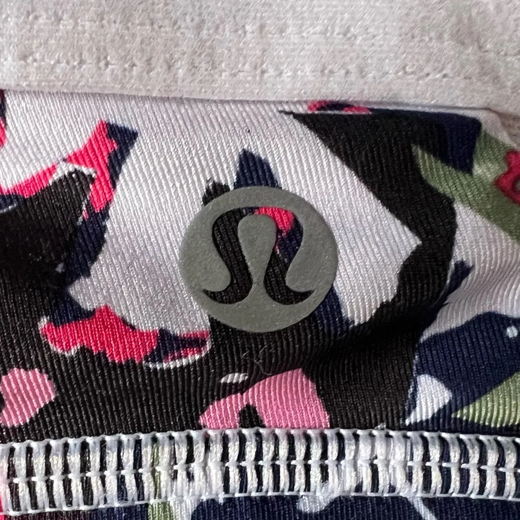 Lululemon Rise and Run Bra Mini Pop Cut Bloom Juice Multi White Sports Bra - Image 6