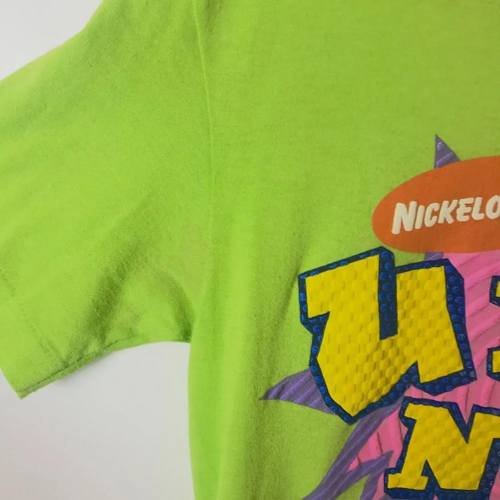 Vintage Nickelodeon U Pick Nick! Dollywood T Shirt USA Graphic Tee Green Small S - Image 9