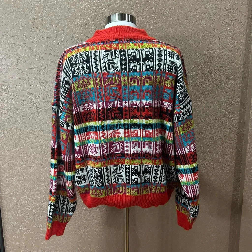 One Step Up Women’s Small Medium Red Colorful Sweater - Image 2